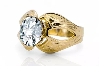  Zirkonium 14k žluté zlato Vintage craft vrc135y